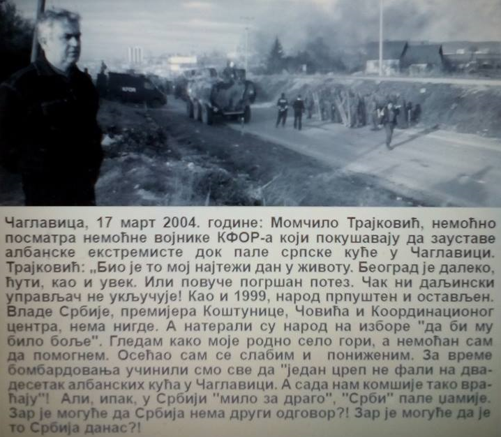 Moma Trajković: Nije mi mesto sa polusvetom koji je iskopao grobove svojih očeva, njihove kosti preneo daleko od Kosova, dok narod ubeđuje da treba da ostane a prognane da treba da se vrate